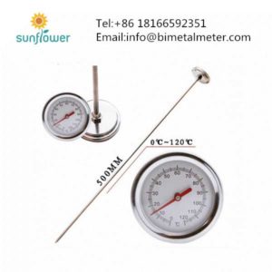 Double Scale Long Stem Compost Soil Garden Bimetal Thermometer