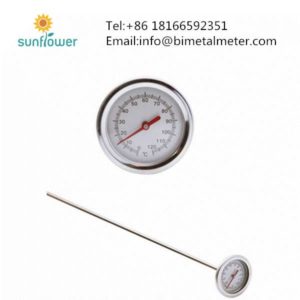 Stainless Steel Organic Manure Compost Bin Thermometer long probe