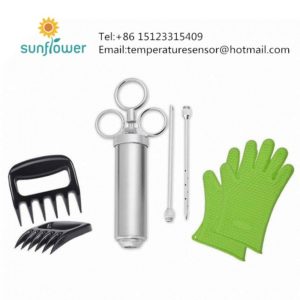 portable bbq tool set :grill gloves,meat claws ,meat injector,bbq brushes