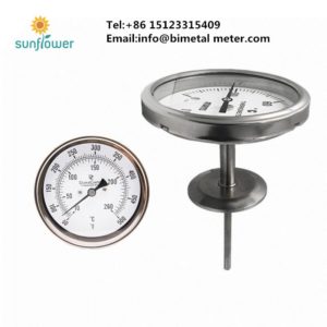 full stainless steel sanitary bimetal thermometer with 1.5inch triclamp