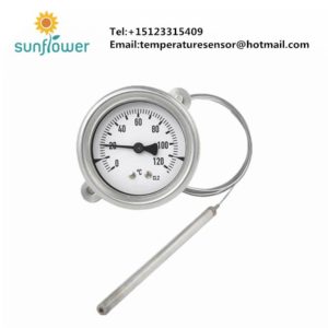 industrial stainless steel pressure type thermometer oven capillary thermometer