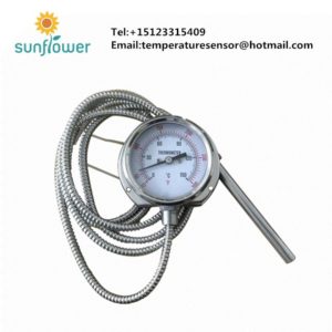 WTZ-280 textile industry gas expansion capillary silicon oil filled in pressure type thermometer with SS probe