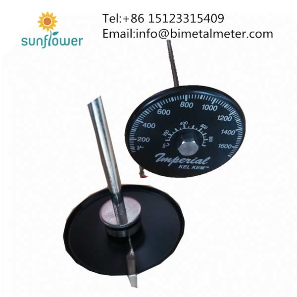 Magnetic Flue Gas Surface Wooden Thermometer Stove Bimetal Thermometer Pipe Temperature Gauge