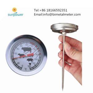 full stainless steel food meat bbq thermometer