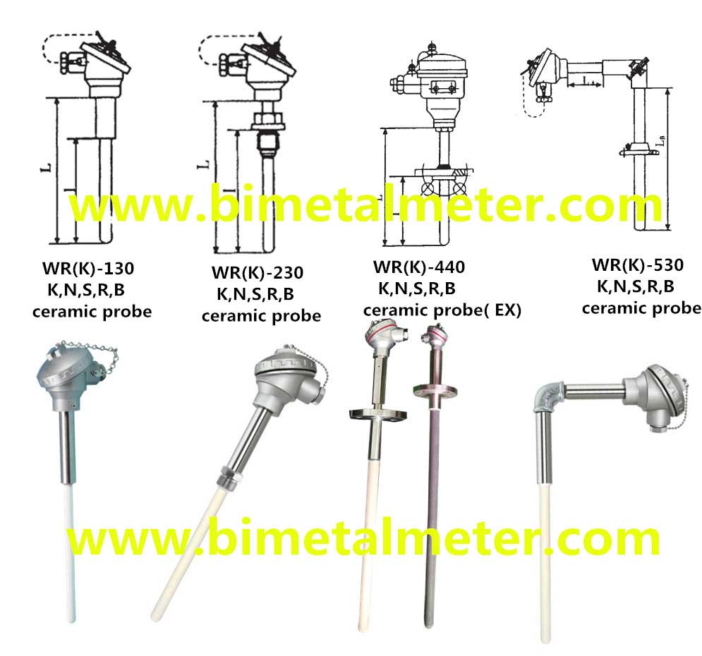 Industrial thermocouple type k n j t e s r b