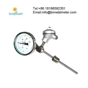 WSSXE-481 industrial bimetal thermometer temperature guagen with pt100 thermocouple