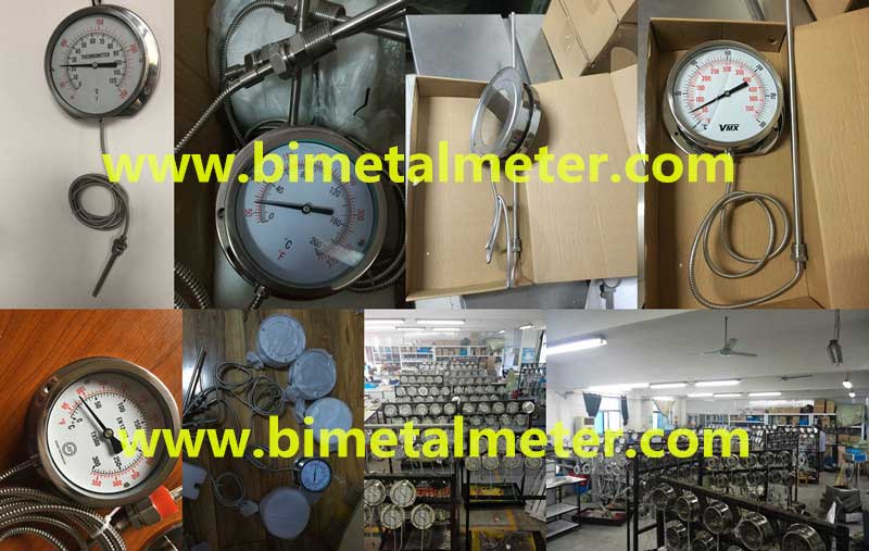 industrial pressure type gas expansion pressure type capillary thermometer