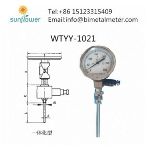 WTYY-1021 remote transmission bimetal thermometer with rtd sensor