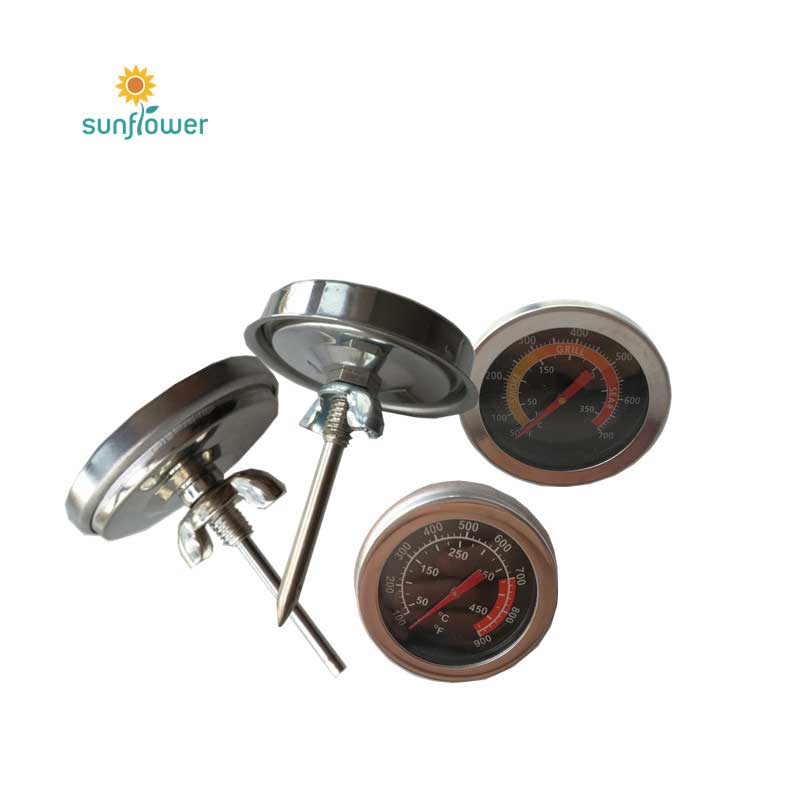 customize high temperature stainless steel bbq stove thermometer