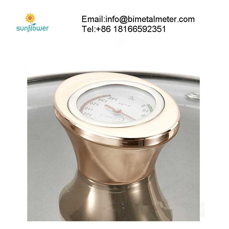 customize pot lid bimetal thermometer