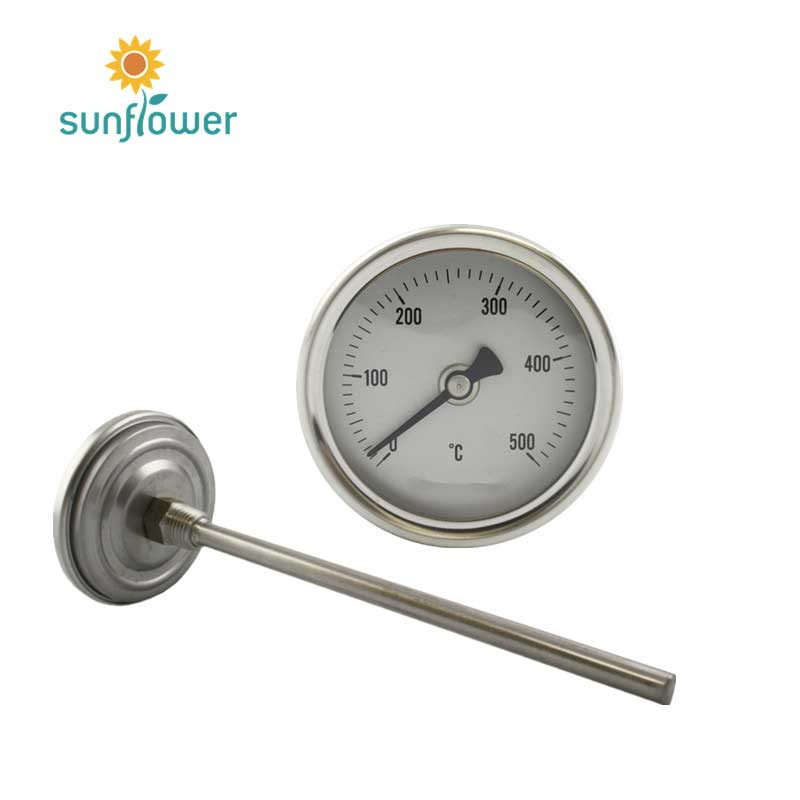 full SS304 bbq grill smoke thermometer