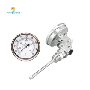 WSS-581 adjustable angle type Manometer thermometer with 150mm dial  0-100C size：Φ10*200mm