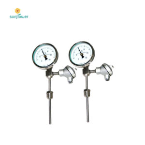 WSSP-481 adjustable angle bimetal thermometer with pt100 rtd 100mm dial 0-100C